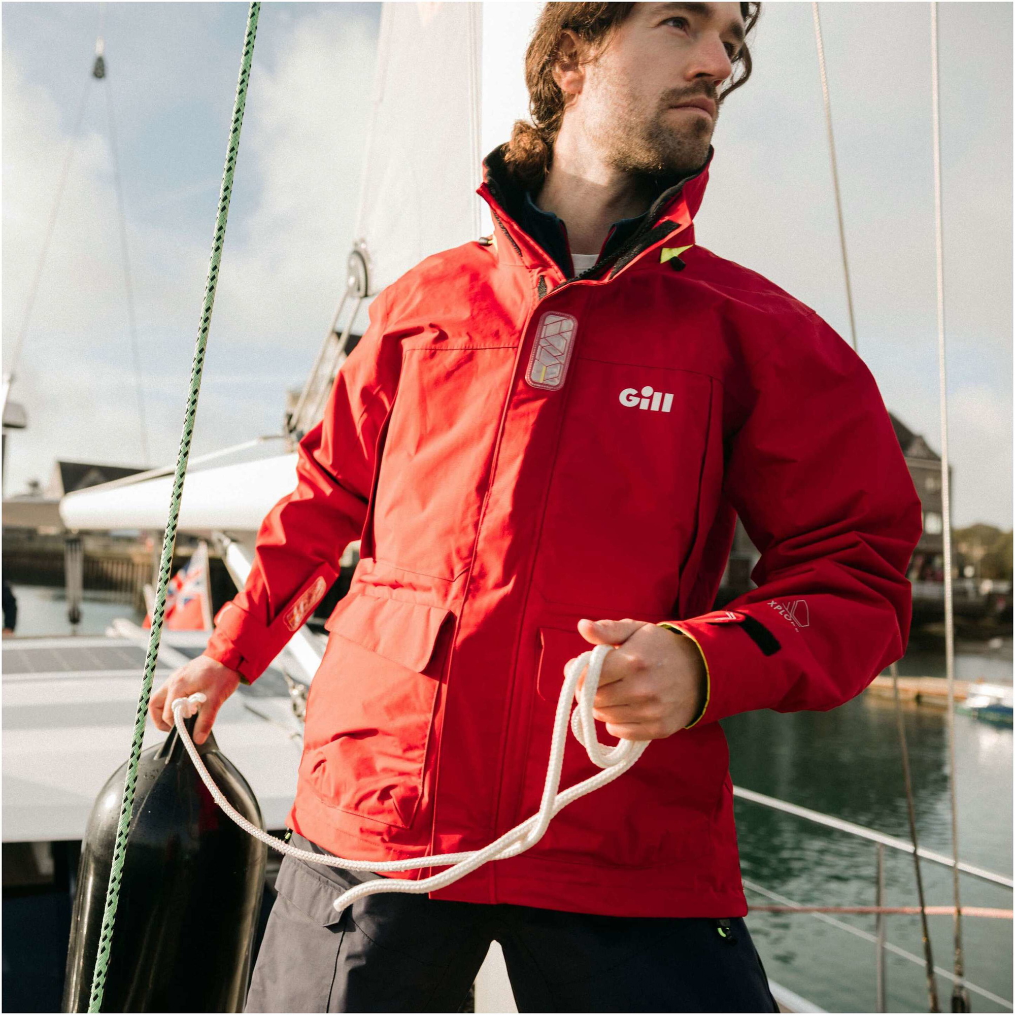 2026 Gill Mens OS3 Coastal Sailing Jacket OS34J - Red